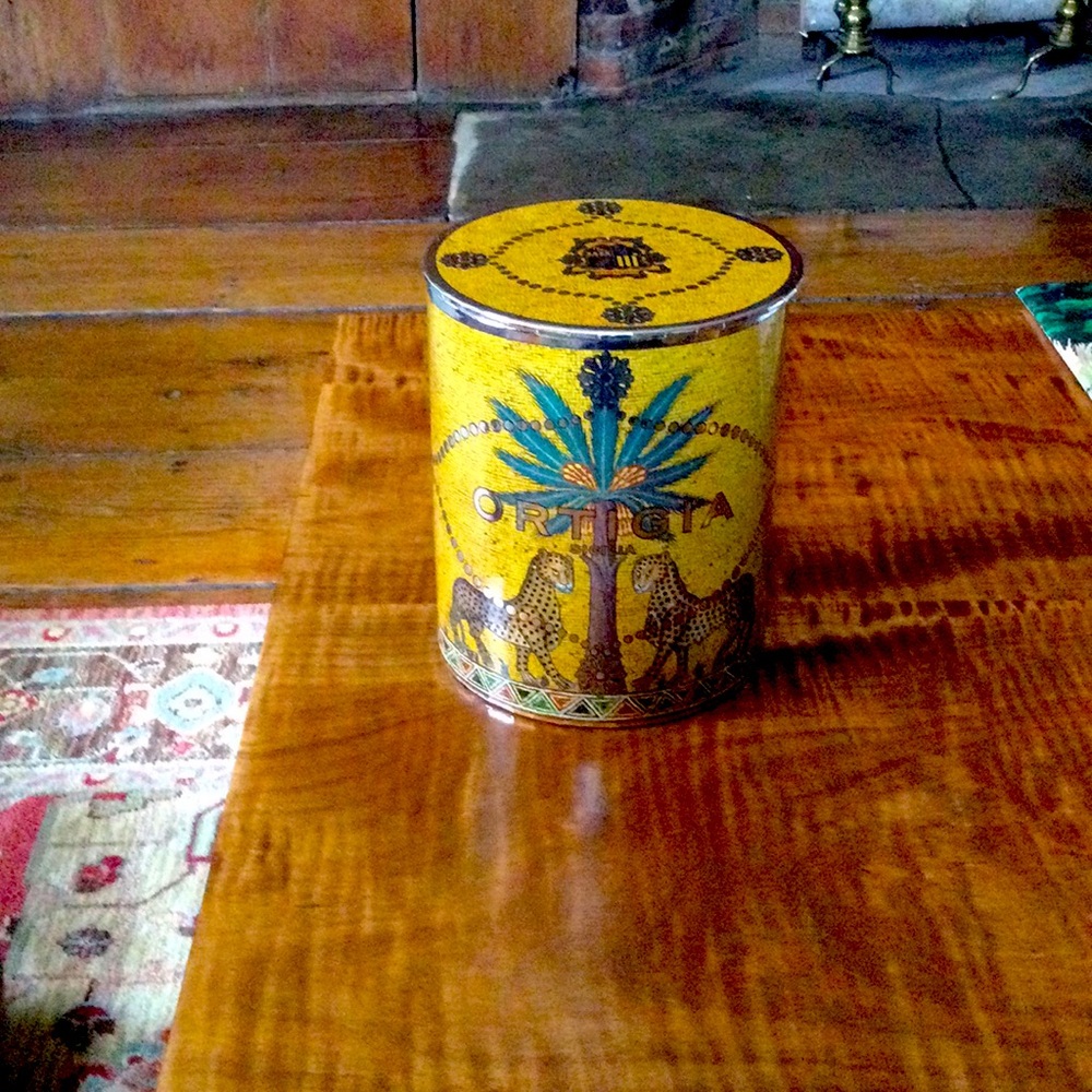 Ortigia Sicilia candle new in container. Decorated glass, orange rich wood scent
